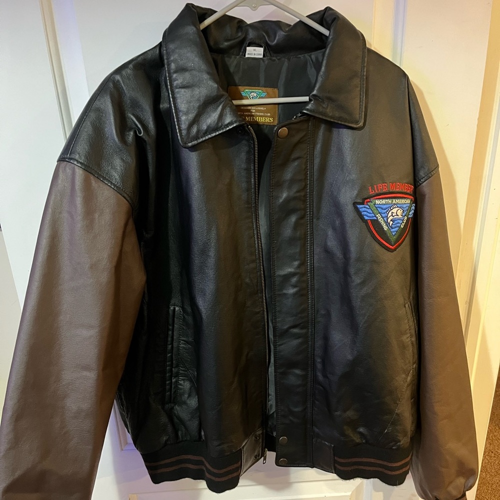 Vintage North American fishing club lifetime member jacket XL